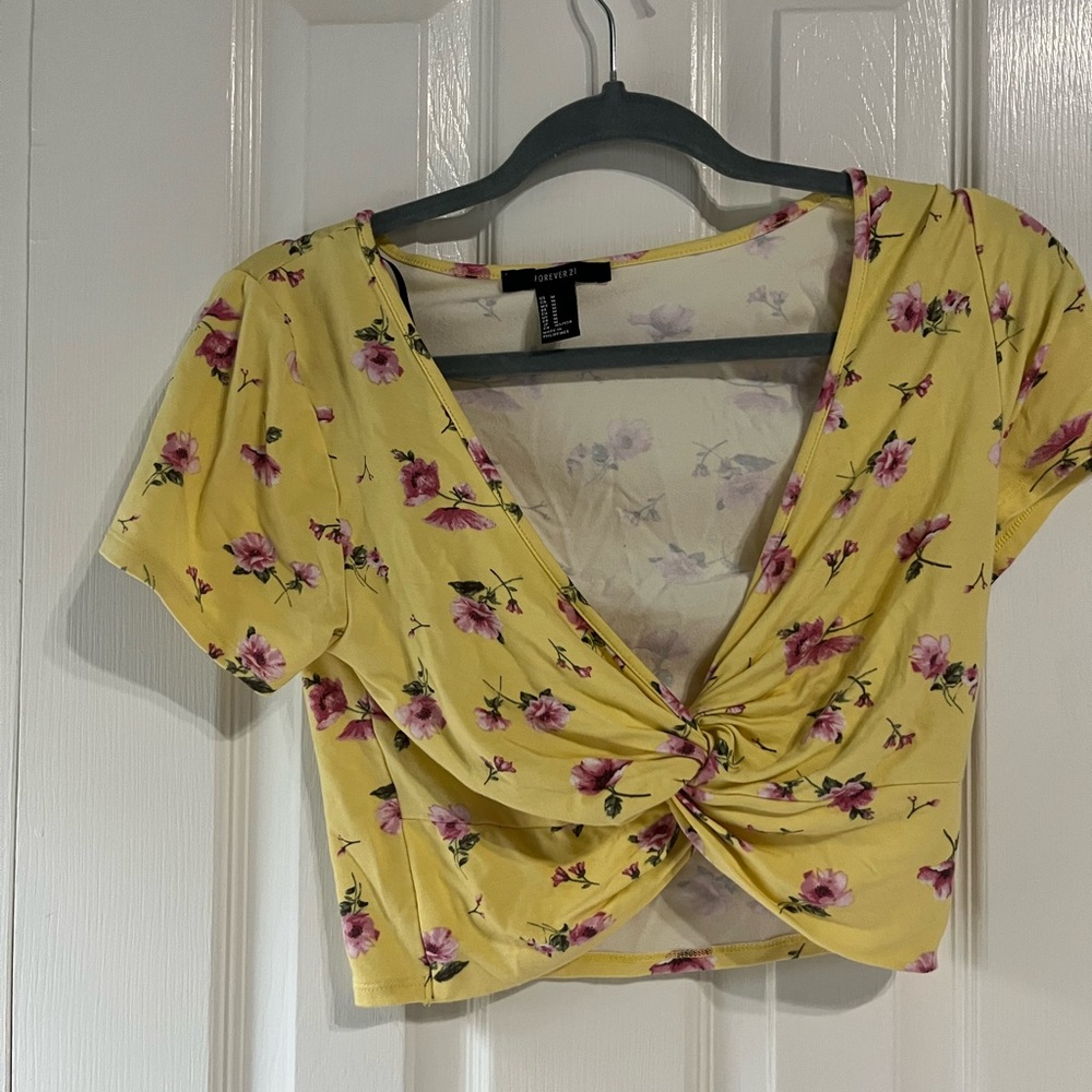 Forever 21 Yellow Crop Top